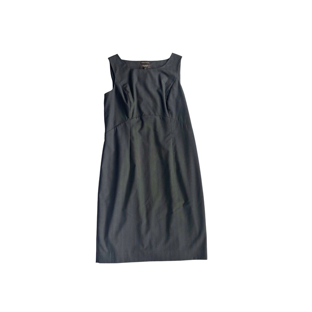 The Limited Collection Black Pinstripe Sleeveless Midi Sheath Dress Size 10 LBD